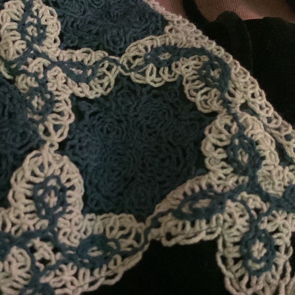 NEW ZARA FW21 LONG MAXI VELVET CROCHET LONG DRESS EMERALD GREEN - Picture 8 of 10